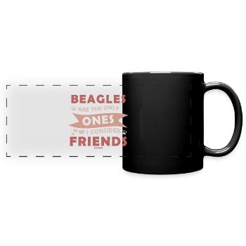 Beagle britischer Jagdhund - Panorama-Tasse farbig - Schwarz - Vorne