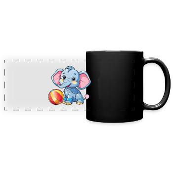Jouer à Baby Elephant - Mug panoramique uni - noir - Devant