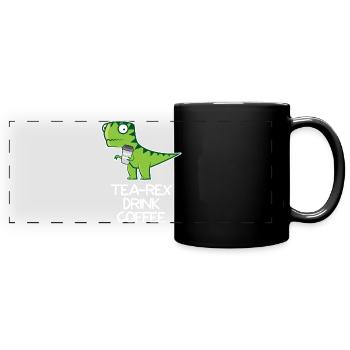Thé Rex drink Coffee - funny Design - Mug panoramique uni - noir - Devant