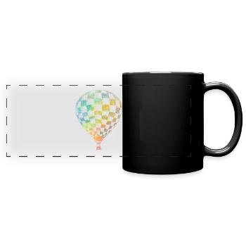 Ballon - retro - Panorama-Tasse farbig - Schwarz - Vorne
