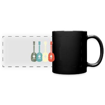 UKULELE - Panorama-Tasse farbig - Schwarz - Vorne