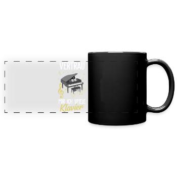 Piano Classical Music - Full Colour Panoramic Mug - black - Front