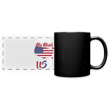 USA Reise - Panorama-Tasse farbig - Schwarz - Vorne