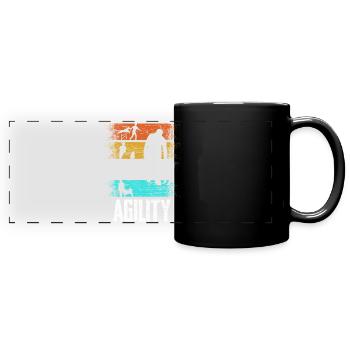 Agility Retro Hundeturnier Geschenk - Panorama-Tasse farbig - Schwarz - Vorne