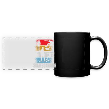 Skateboard Skate Retro Geschenk - Panorama-Tasse farbig - Schwarz - Vorne
