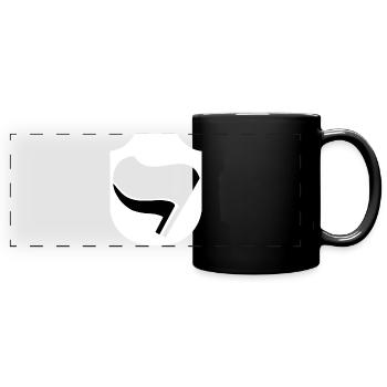 Red on red antifa flag icon - Full Colour Panoramic Mug - black - Front