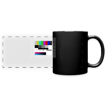 Modèle de test des années 90 télévision TV rétro - Mug panoramique uni - noir - Devant
