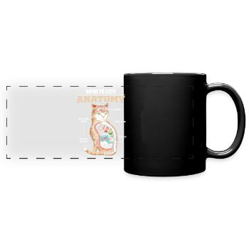 Cats anatomy kittens tomcat domestic kitty - Full Colour Panoramic Mug - black - Front