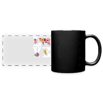 J'aime les vaches drôles amoureux des vaches femmes filles - Mug panoramique uni - noir - Devant