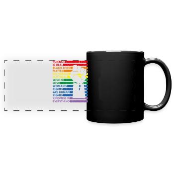 Science Is Real Black Lives Matter Lgbt Pride Love - Panorama-Tasse farbig - Schwarz - Vorne
