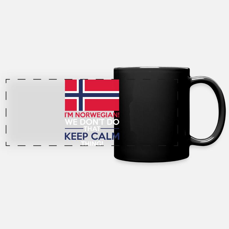 I'm norwegian We don't do that keep calm thing - Full Colour Panoramic Mug - black