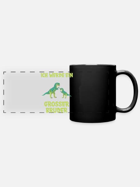 Ich werde großer Bruder - Panorama-Tasse farbig - Schwarz