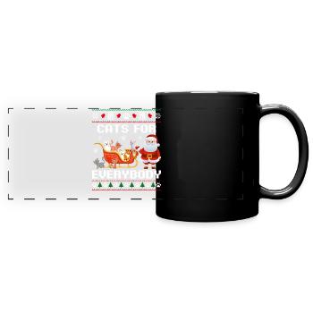 Chats pour tout le monde Ugly Drôle Noël - Mug panoramique uni - noir - Devant