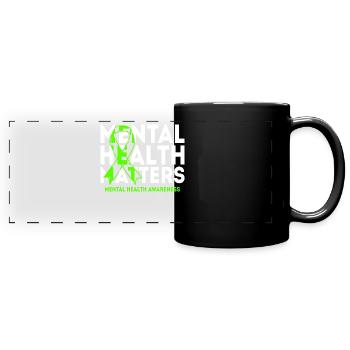 Santé mentale - Mug panoramique uni - noir - Devant