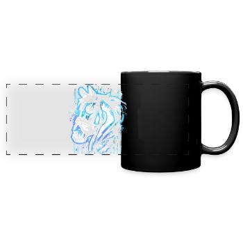 Blue Horse - Horse Head Drawing Horses Painting - Full Colour Panoramic Mug - black - Front