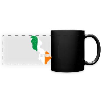 Leitrim Ireland Flag | County Outline Map - Full Colour Panoramic Mug - black - Front