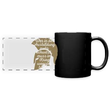 Spartaner - Panorama-Tasse farbig - Schwarz - Vorne