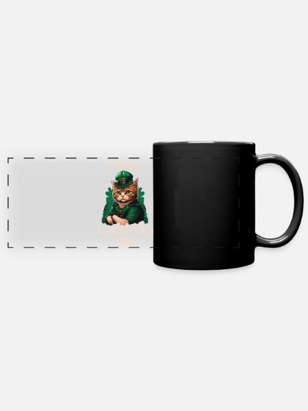Happy St. Catrick's Day Patty - Panorama-Tasse farbig - Schwarz