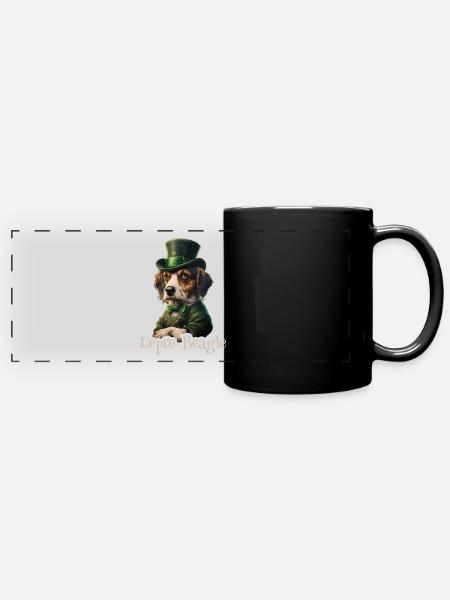 Lepre-Beagle Dog St. Patty - Panorama-Tasse farbig - Schwarz