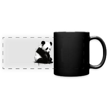 Panda-bär-schablone - Panorama-Tasse farbig - Schwarz - Vorne