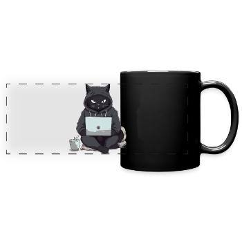 Black Cat Bombay Cat Outfit for - Full Colour Panoramic Mug - black - Front