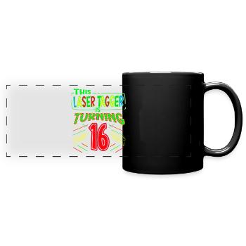 This Laser Tagger Is Turning 16 Years Old Laser - Panorama-Tasse farbig - Schwarz - Vorne