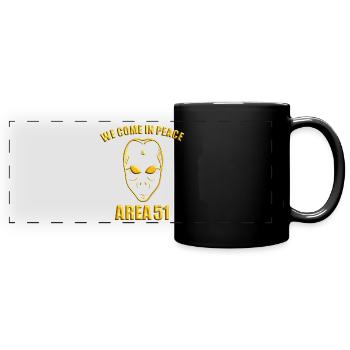 Alien UFO Alien Spaceship Saucer - Full Colour Panoramic Mug - black - Front