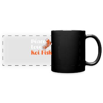 Koi Fish Japanese - Full Colour Panoramic Mug - black - Front