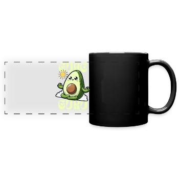 Peace, Love & Avocado – Eco-Friendly - Full Colour Panoramic Mug - black - Front