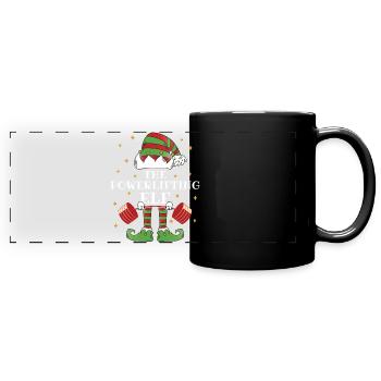 The Powerlifting Elf – Awakens the - Full Colour Panoramic Mug - black - Front