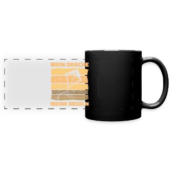 Mein Drache Meine Regeln Lustiges - Panorama-Tasse farbig - Schwarz - Vorne