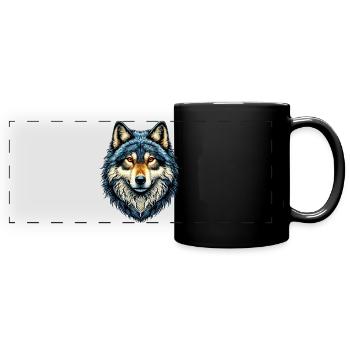 Loup - Mug panoramique uni - noir - Devant