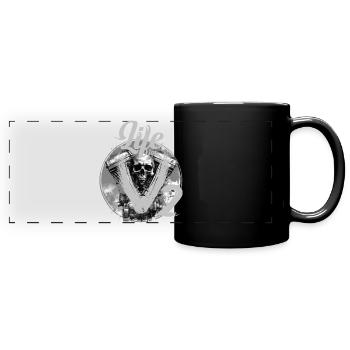 Conception du crâne de moto V-Twin - Mug panoramique uni - noir - Devant