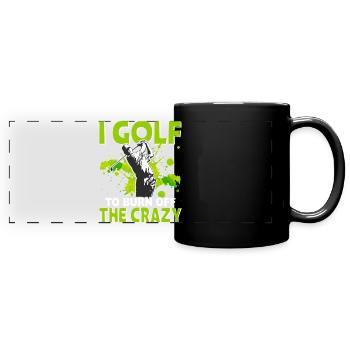 Golf - Panorama-Tasse farbig - Schwarz - Vorne