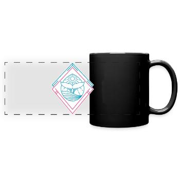 Formes géométriques de baleines – Design hipster tendance - Mug panoramique uni - noir - Devant
