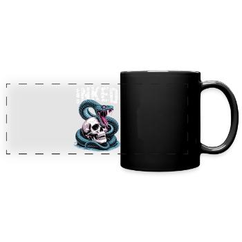 Inked Skull and Snake - Full Colour Panoramic Mug - black - Front