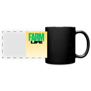 Farm Life Bold Typography - Full Colour Panoramic Mug - black - Front