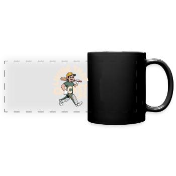 Drôle de cricket : Jeu de cricket vintage - Mug panoramique uni - noir - Devant