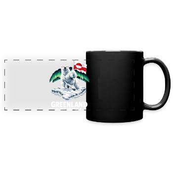 greenland is not for sale Flag Bear Saying - Full Colour Panoramic Mug - black - Front