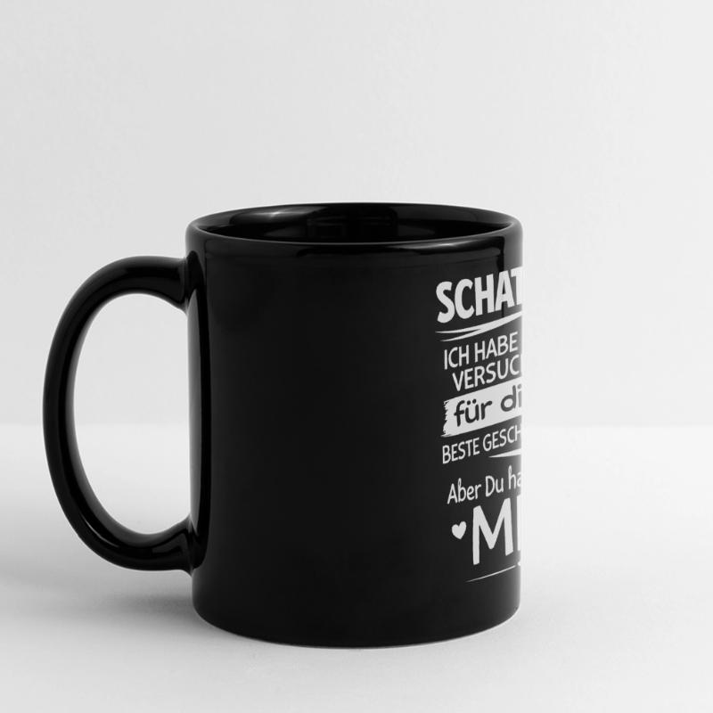 Schatz Geschenk Spruch Puzzleherz Panorama-Tasse farbig