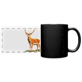 Cerf avec des étoiles - Mug panoramique uni - noir - Devant