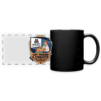 Amie chatte Cinéaste Humour - Mug panoramique uni - noir - Devant
