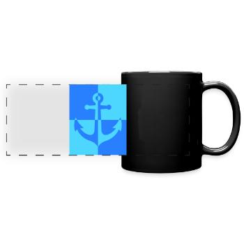 Anker - Panorama-Tasse farbig - Schwarz - Vorne