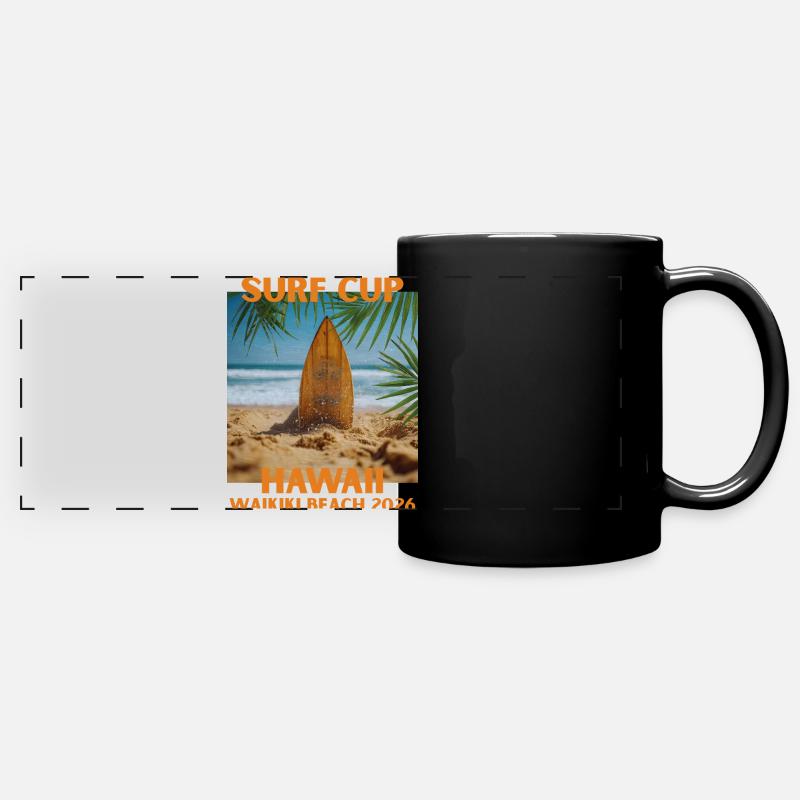 Hawaii Waikiki Surf Cup 2026 - Mug panoramique uni - noir