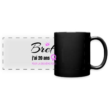 40 ans anniversaire femme millésime 1983 humour - Mug panoramique uni - noir - Devant