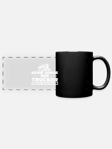 LKW Fahrer Trucker Geschenk - Panorama-Tasse farbig - Schwarz