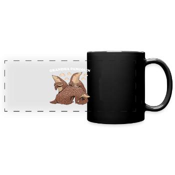 Grandma Pangolin - Full Colour Panoramic Mug - black - Front