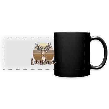 Lausbua Hirsch Lederhosen - Panorama-Tasse farbig - Schwarz - Vorne