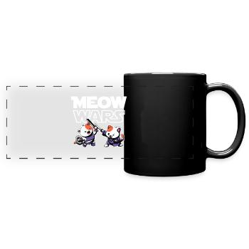 Meow Wars - Full Colour Panoramic Mug - black - Front