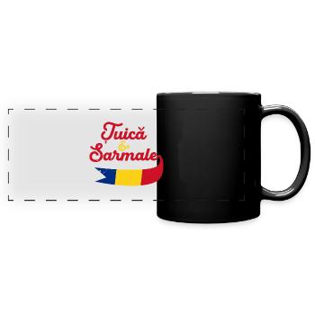 Balkan Rumänien Flagge Reise Rumänisch - Panorama-Tasse farbig - Schwarz - Vorne